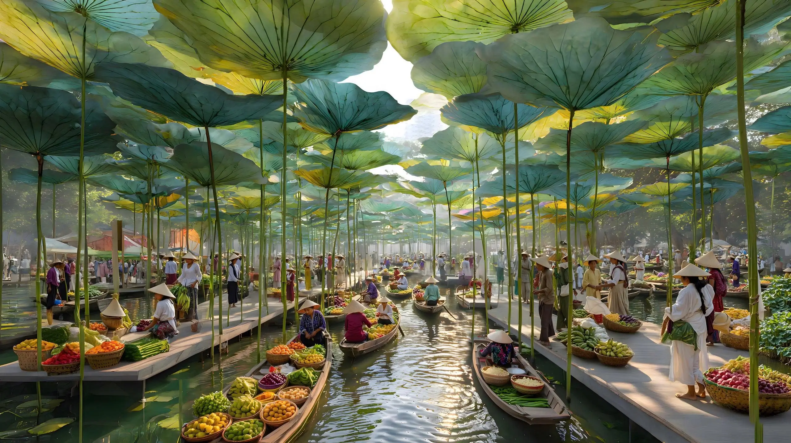 hoạt động thương mại trên sông