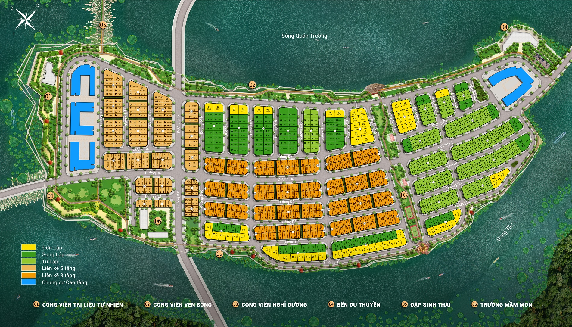 mặt bằng đảo nam tại charmora