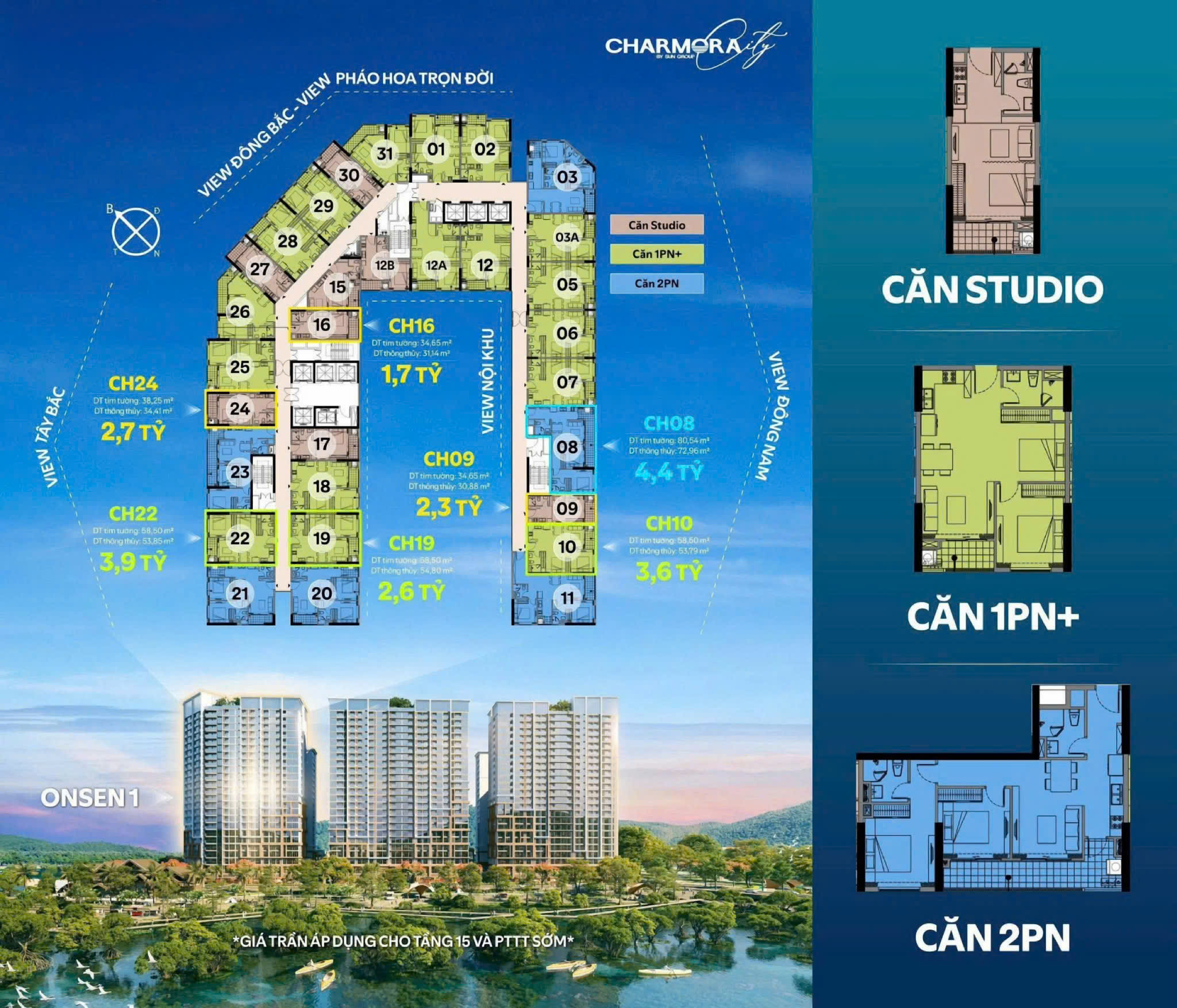 tòa căn hộ the onsen
